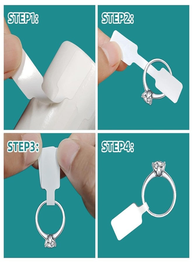 BAR-CODING TECH®, 1200 Pcs, Jewelry Price Tags, Glossy Finish, Dumbbell Self Adhesive White Blank Jewelry Stickers for Bracelet, Ring, Necklace, Earring, Clothing Display (1 Roll, 1200 Labels/Roll) - Image 4